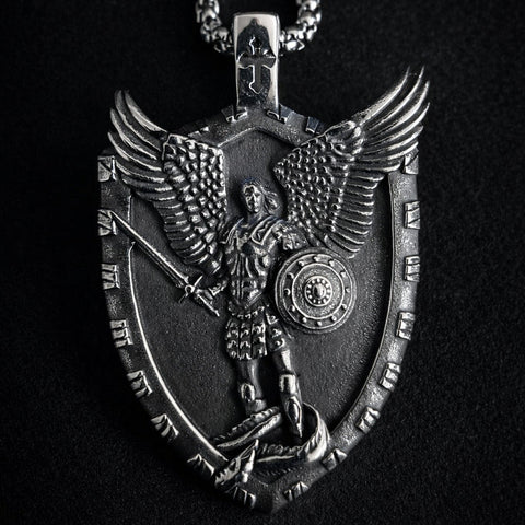 Vowryn Heavenward Michael Shield Necklace