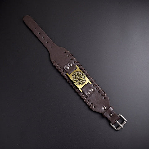 Vowryn Northguard Vegvisir Leather Cuff