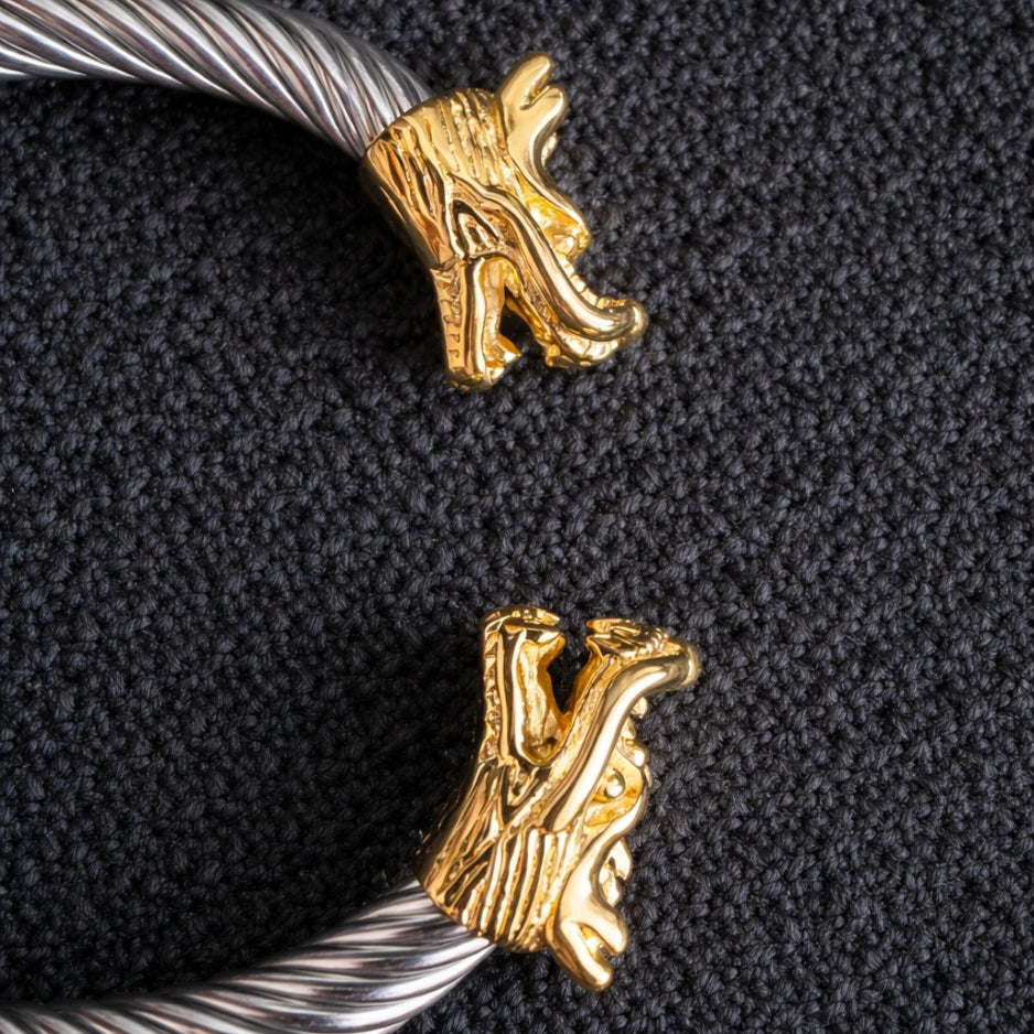 Vowryn Twin Drake Dragon Cuff
