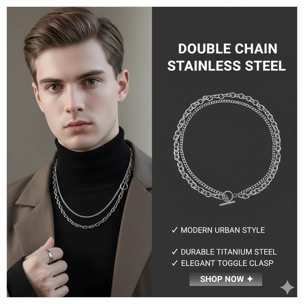 Vowryn Dual Line Chain Necklace