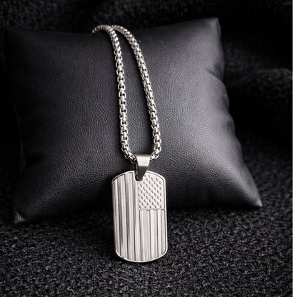 Vowryn Service Flag Dog Tag Necklace