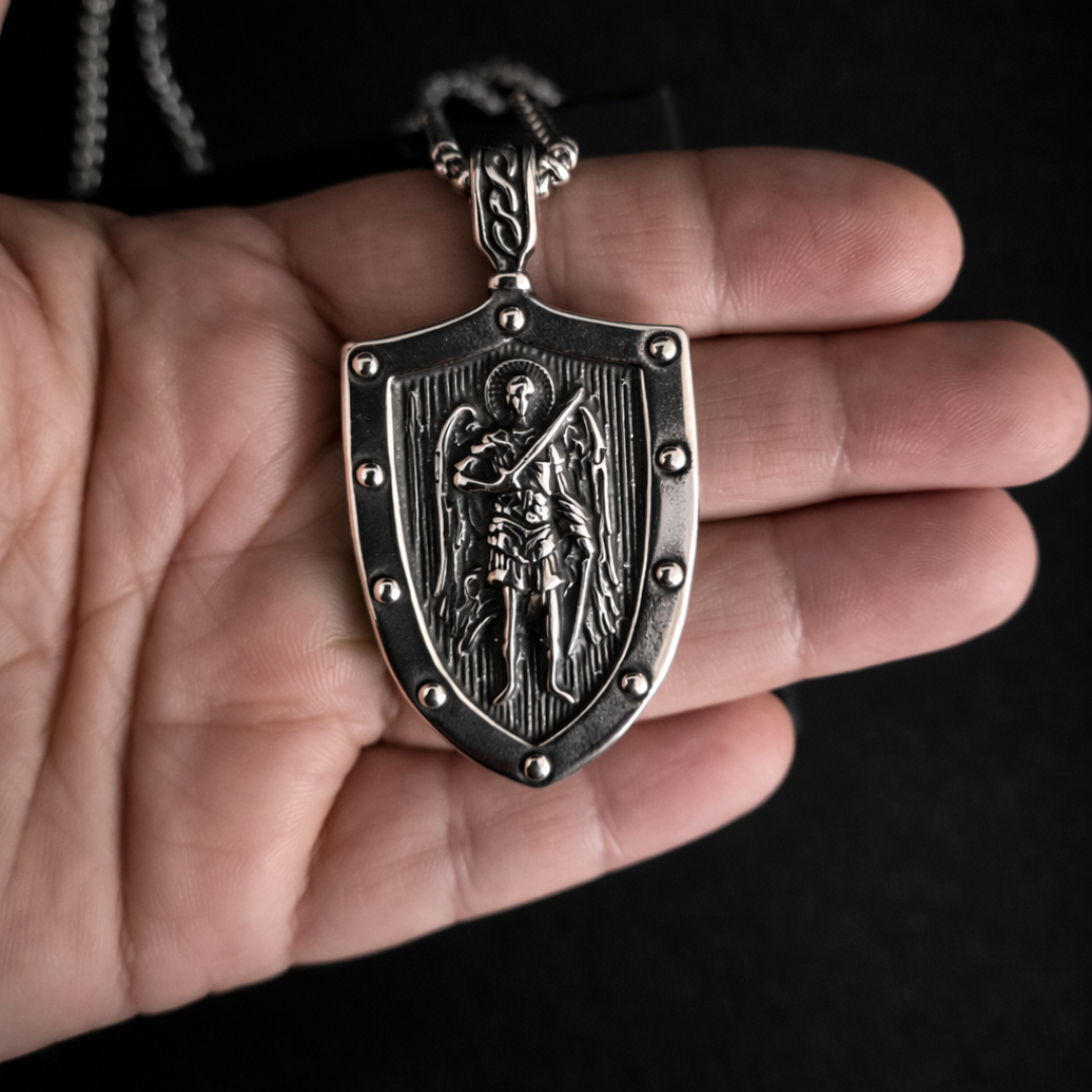 Vowryn Shield of Light Saint Michael Necklace