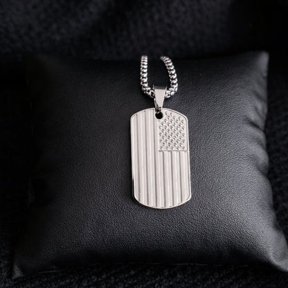 Vowryn Service Flag Dog Tag Necklace