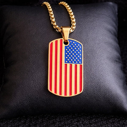 Vowryn Service Flag Dog Tag Necklace