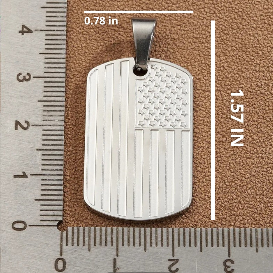 Vowryn Service Flag Dog Tag Necklace