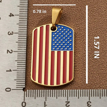 Vowryn Service Flag Dog Tag Necklace