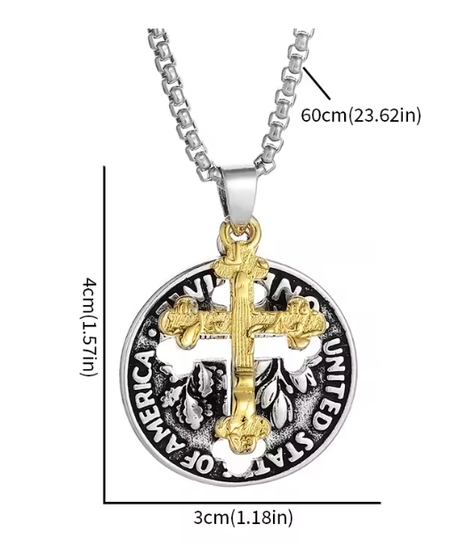 Vowryn Covenant Coin Cross Necklace