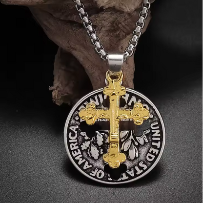 Vowryn Covenant Coin Cross Necklace