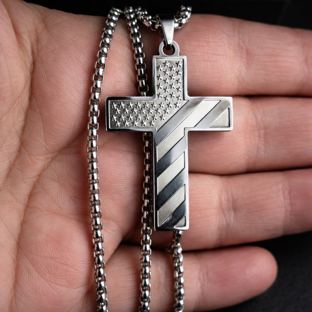 Vowryn Patriot Faith Cross Necklace