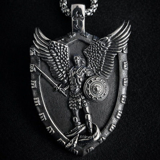 Vowryn Heavenward Michael Shield Necklace