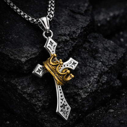 Vowryn Crowned Faith Cross Necklace