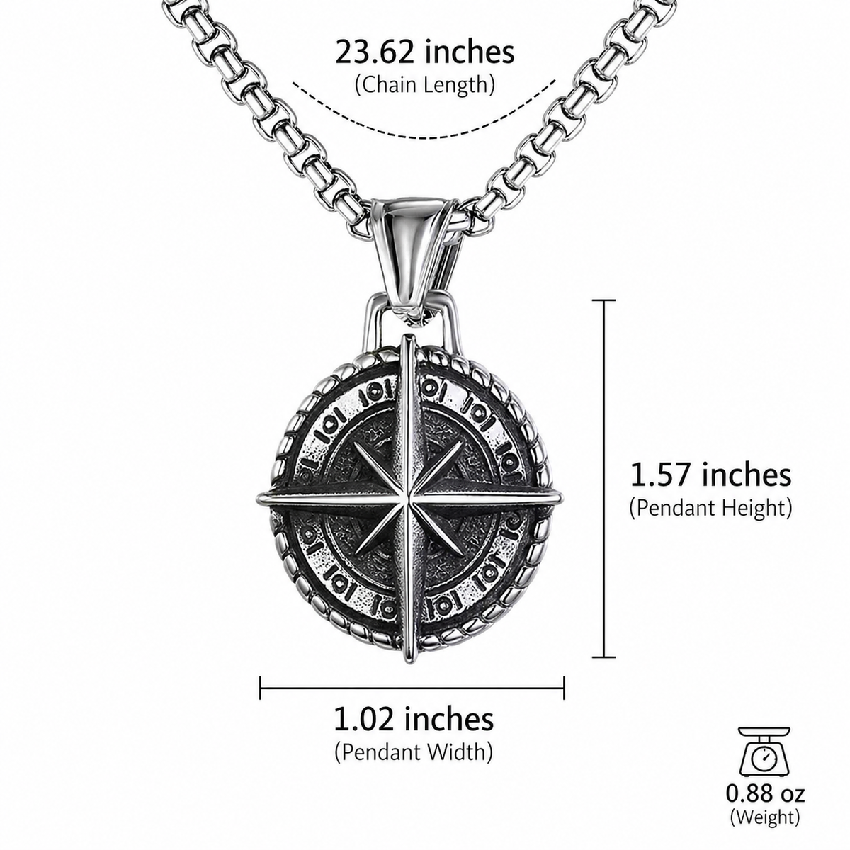 Vowryn True North Compass Rose Necklace