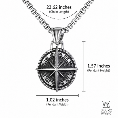 Vowryn True North Compass Rose Necklace