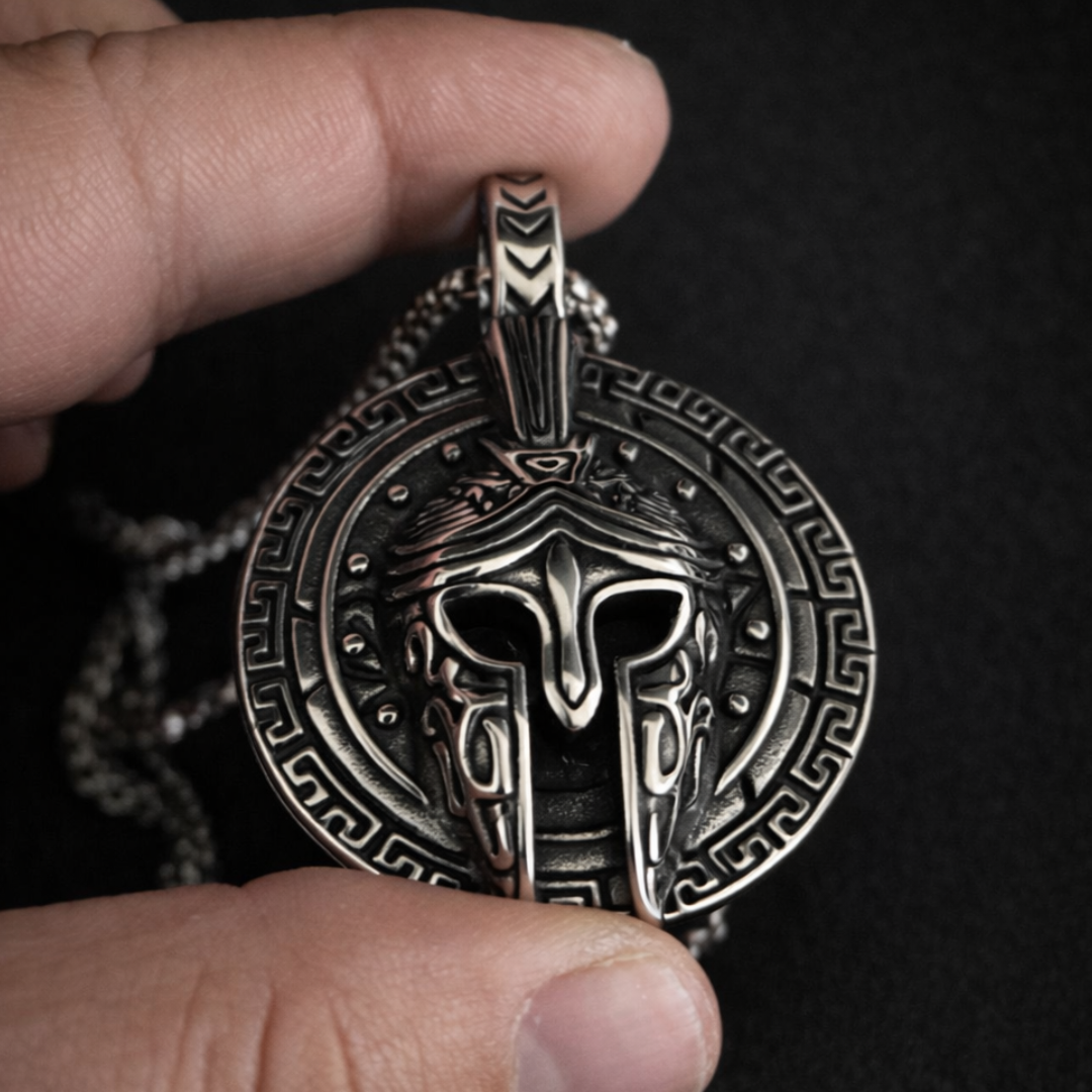 Vowryn Spartan Oath Helmet Necklace