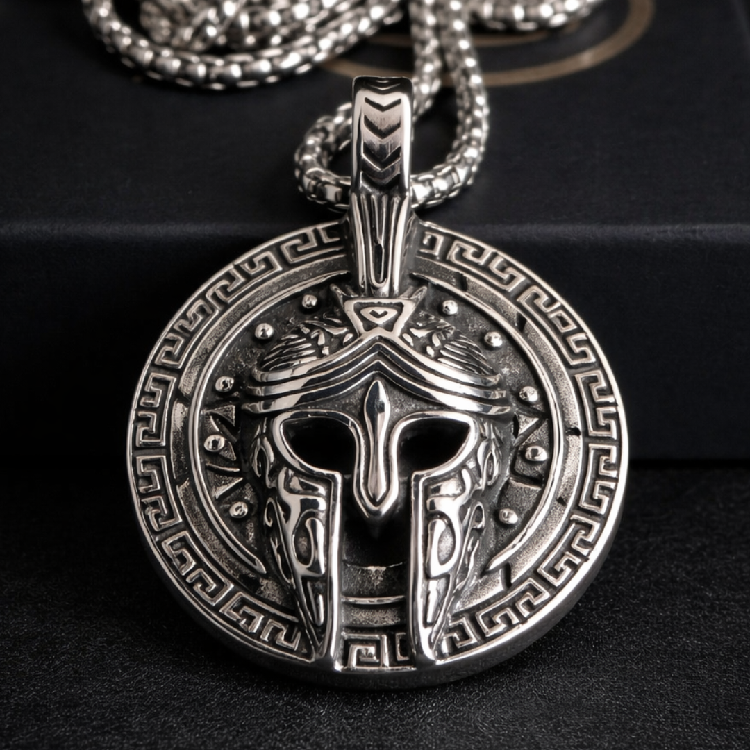 Vowryn Spartan Oath Helmet Necklace