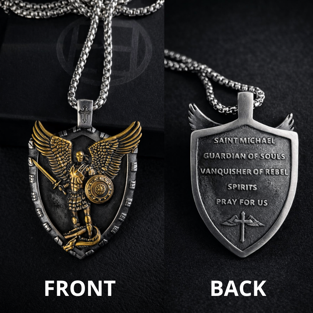 Vowryn Heavenward Michael Shield Necklace