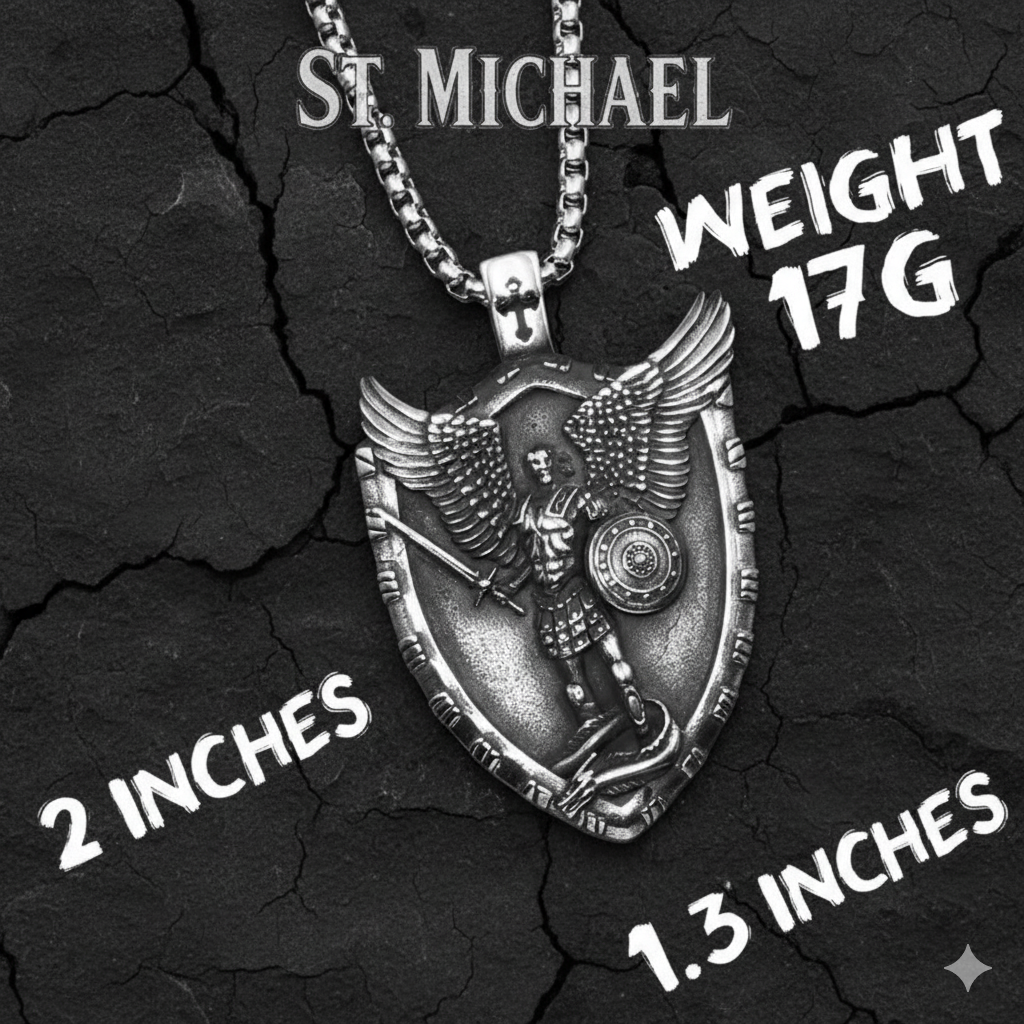 Vowryn Heavenward Michael Shield Necklace