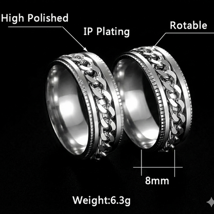 Vowryn Linkspin Cuban Ring