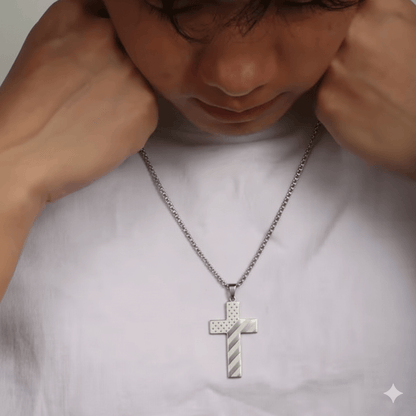Vowryn Patriot Faith Cross Necklace