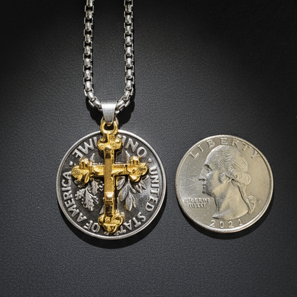 Vowryn Covenant Coin Cross Necklace