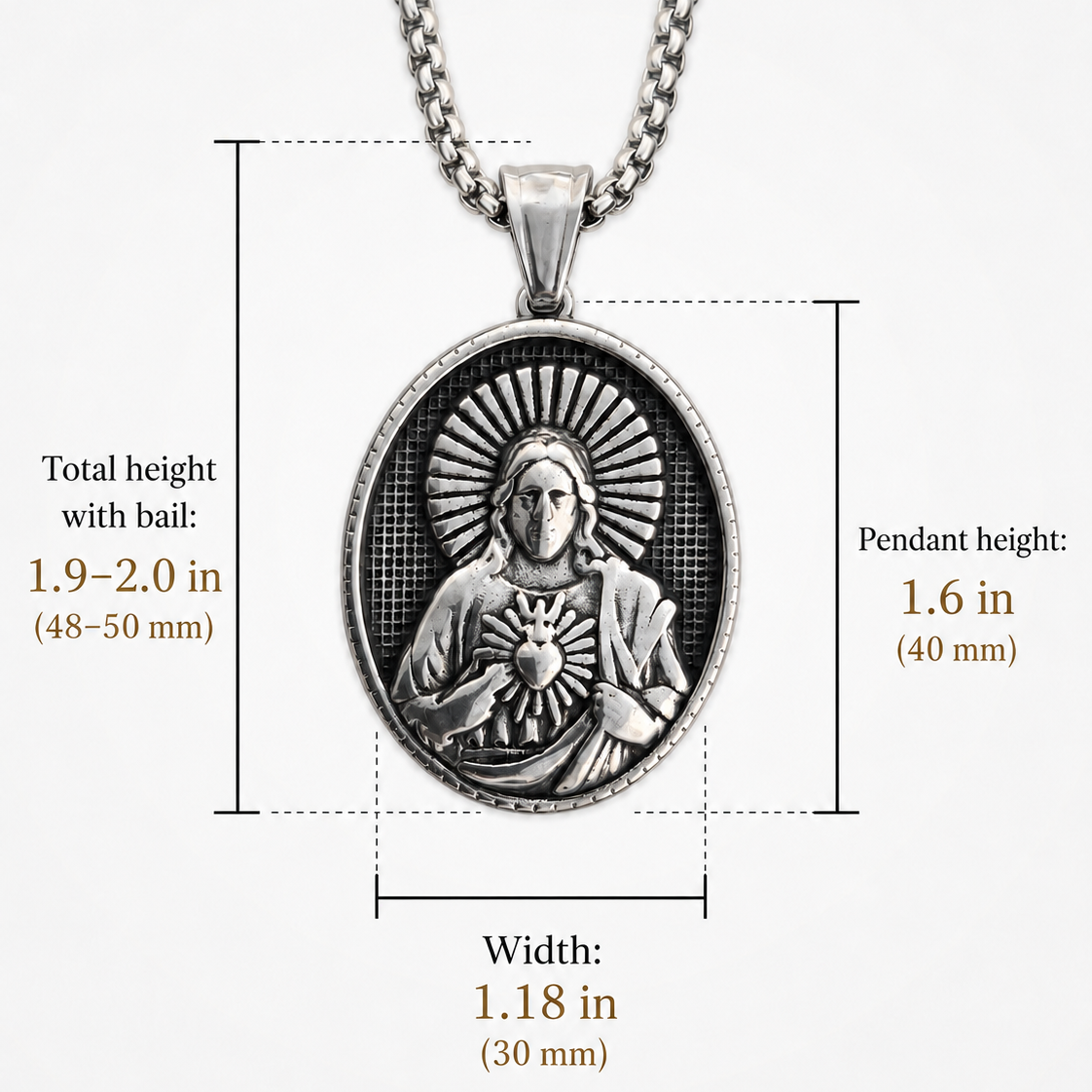 Vowryn Sacred Flame Jesus Medallion