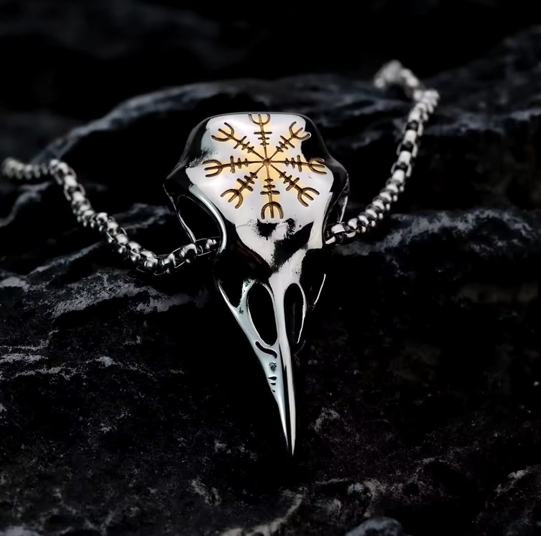 Vowryn Darkseer Raven Skull Necklace
