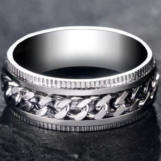 Vowryn Linkspin Cuban Ring