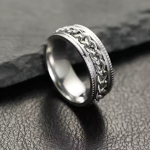 Vowryn Linkspin Cuban Ring