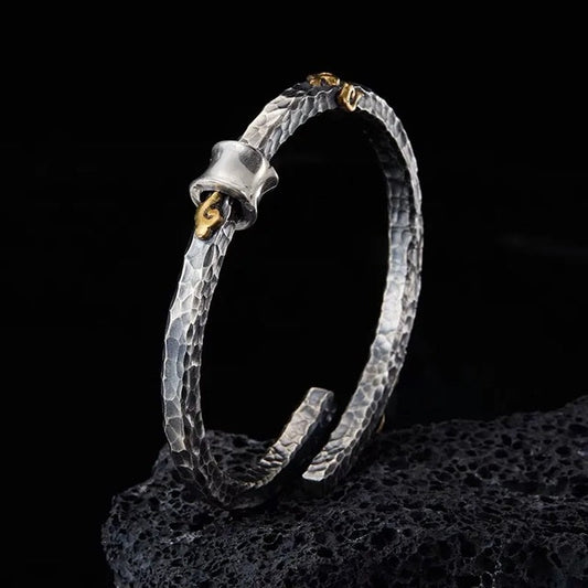 Vowryn Relic Geometric Brass Bangle