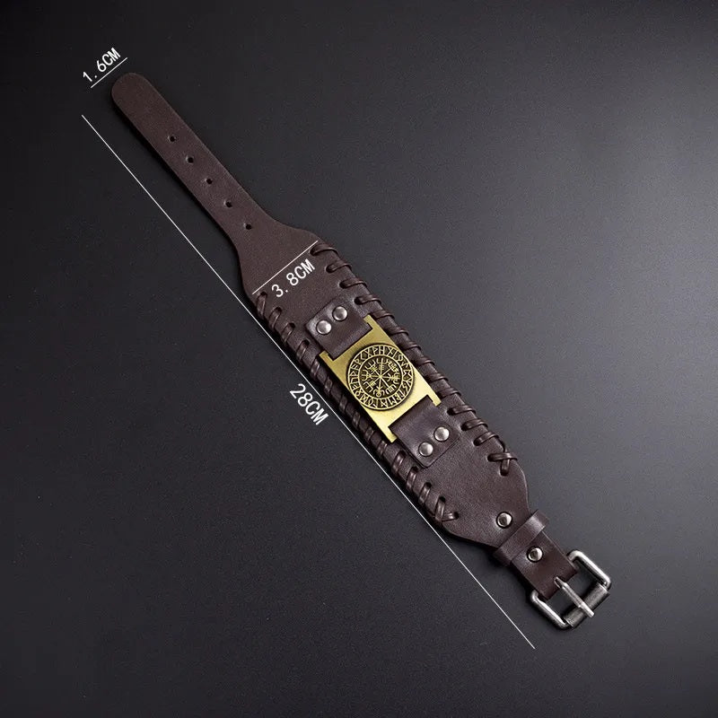Vowryn Northguard Vegvisir Leather Cuff