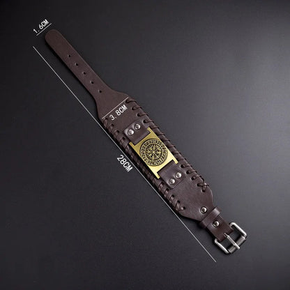 Vowryn Northguard Vegvisir Leather Cuff