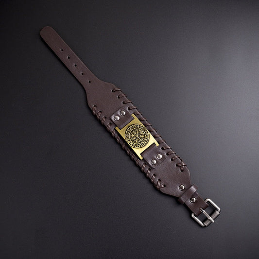 Vowryn Northguard Vegvisir Leather Cuff