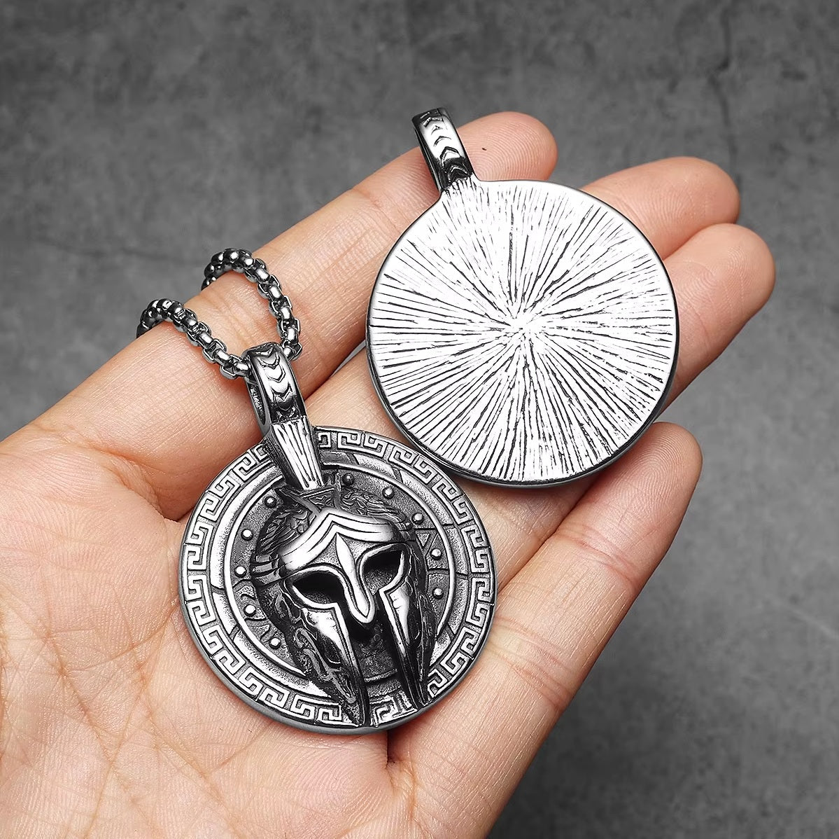 Vowryn Spartan Oath Helmet Necklace