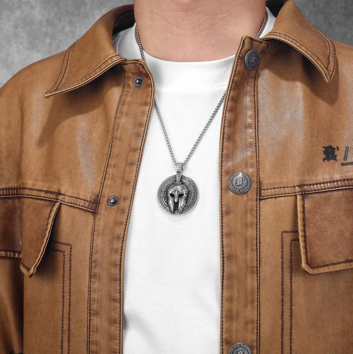 Vowryn Spartan Oath Helmet Necklace
