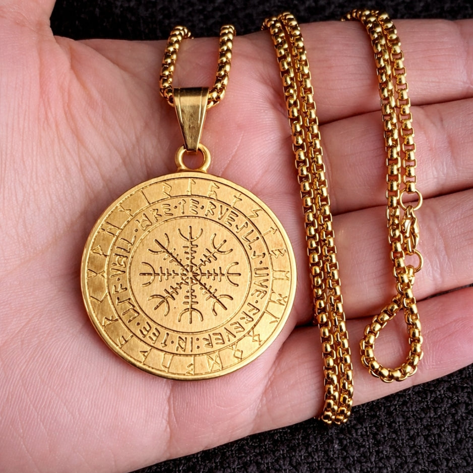 Vowryn Gilded North Vegvisir Necklace
