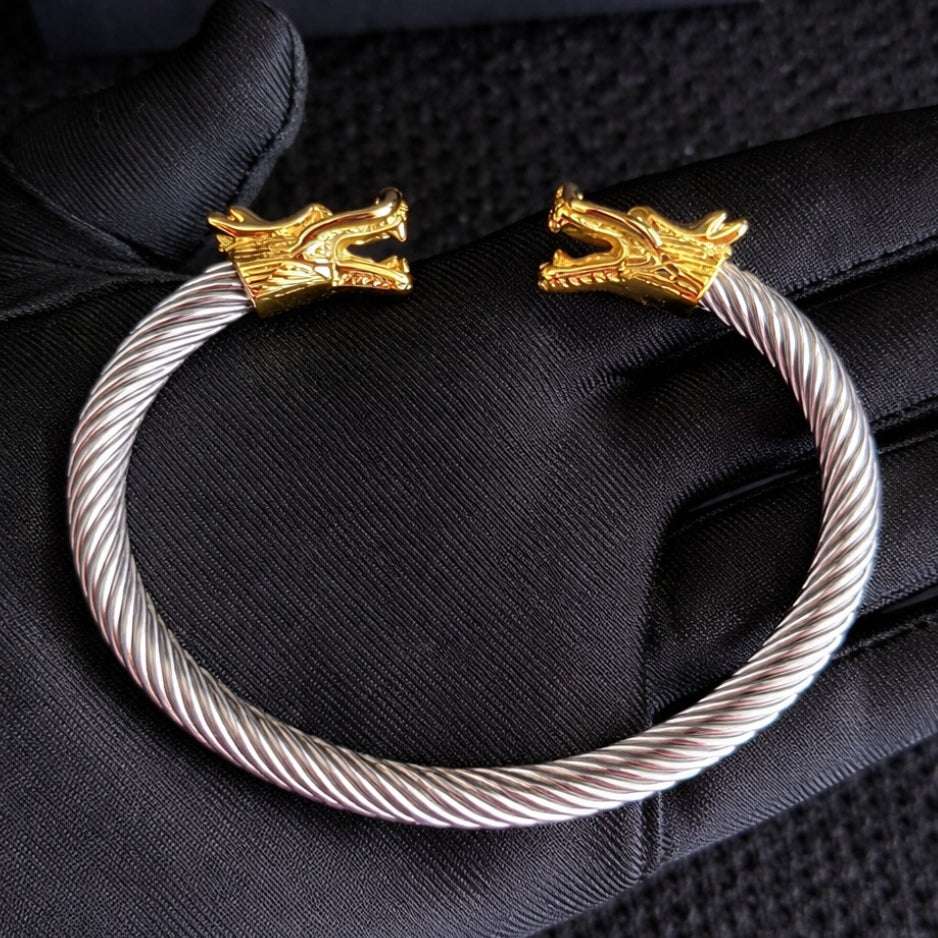 Vowryn Twin Drake Dragon Cuff