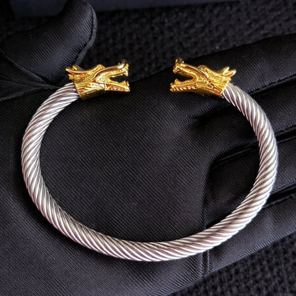 Vowryn Twin Drake Dragon Cuff