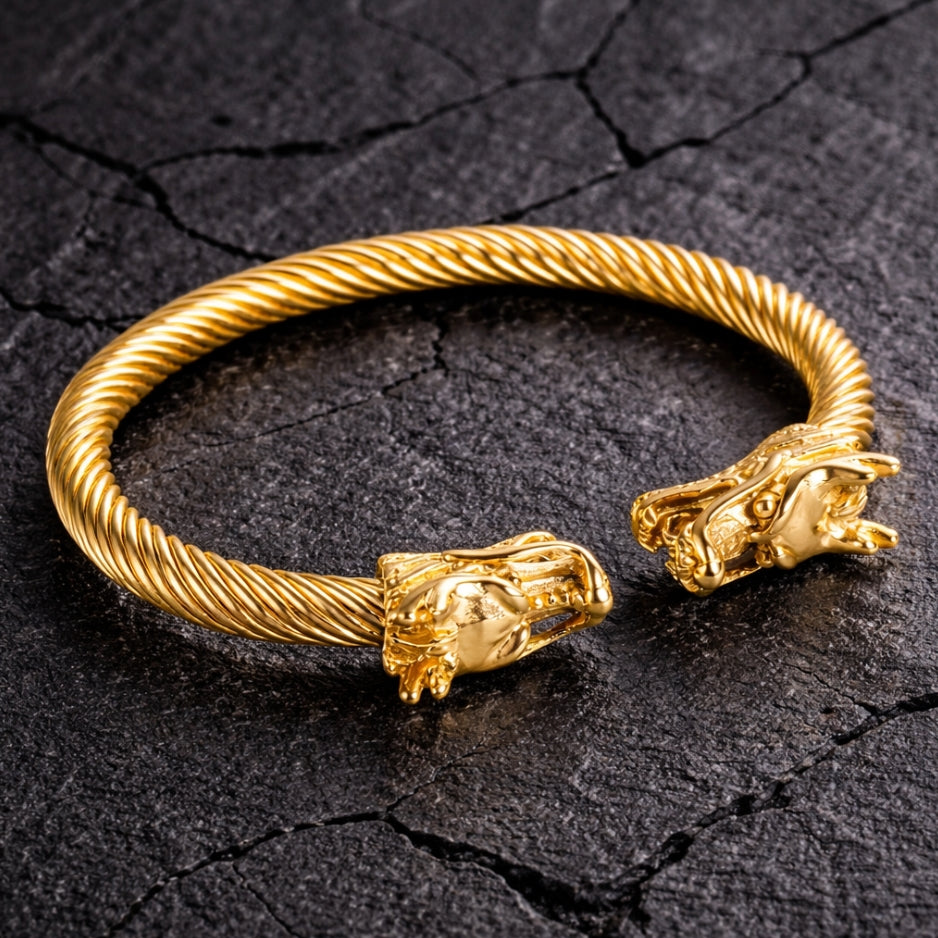 Vowryn Twin Drake Dragon Cuff