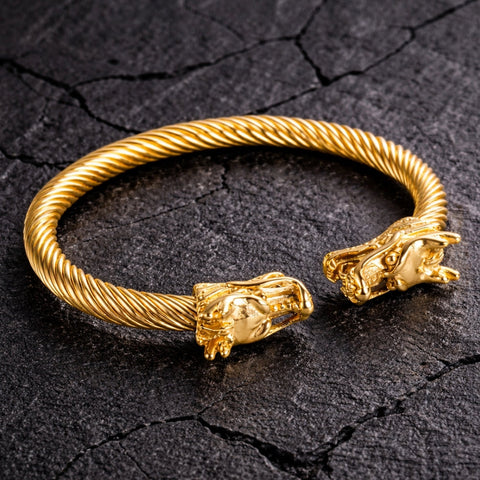 Vowryn Twin Drake Dragon Cuff