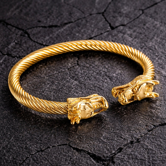 Vowryn Twin Drake Dragon Cuff