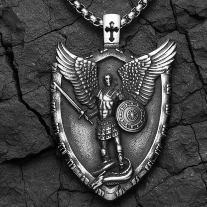 Vowryn Heavenward Michael Shield Necklace