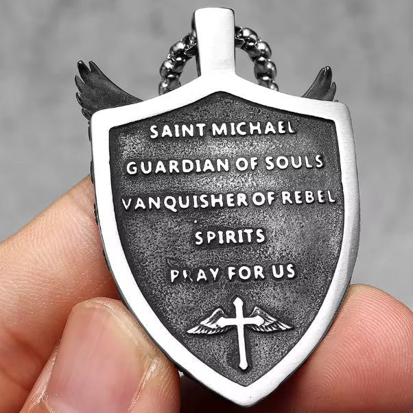 Vowryn Heavenward Michael Shield Necklace