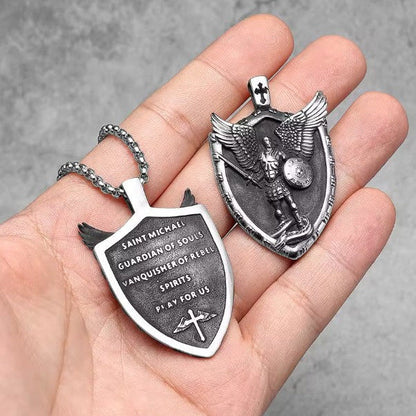 Vowryn Heavenward Michael Shield Necklace