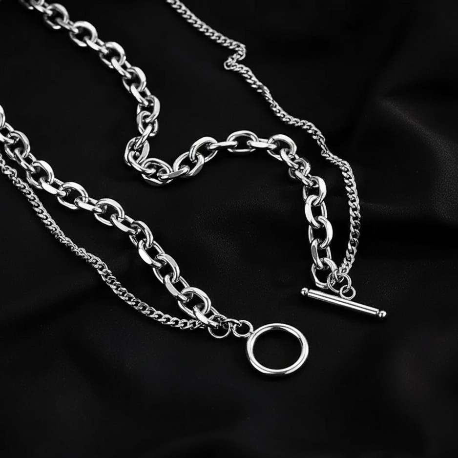 Vowryn Dual Line Chain Necklace