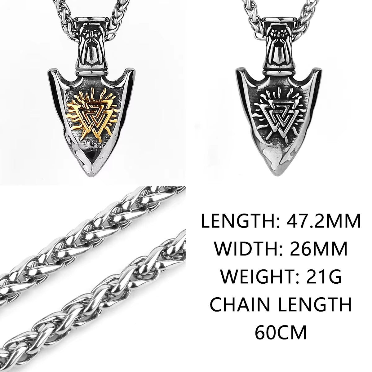 Vowryn Runepath Viking Arrow Necklace