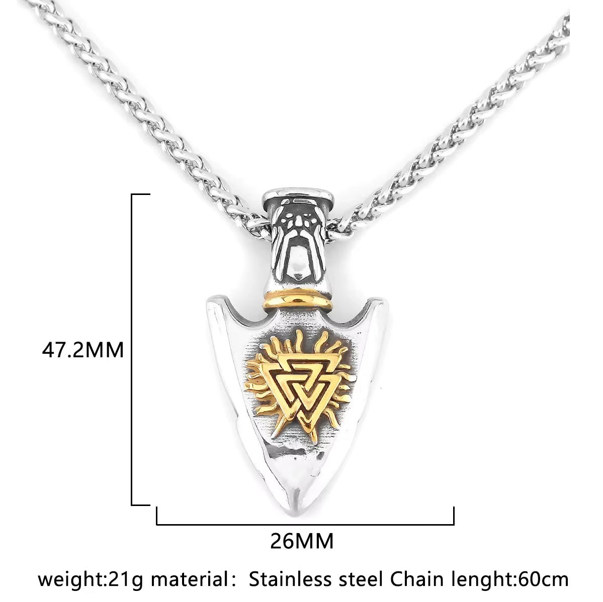 Vowryn Runepath Viking Arrow Necklace