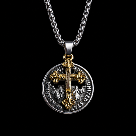 Vowryn Covenant Coin Cross Necklace