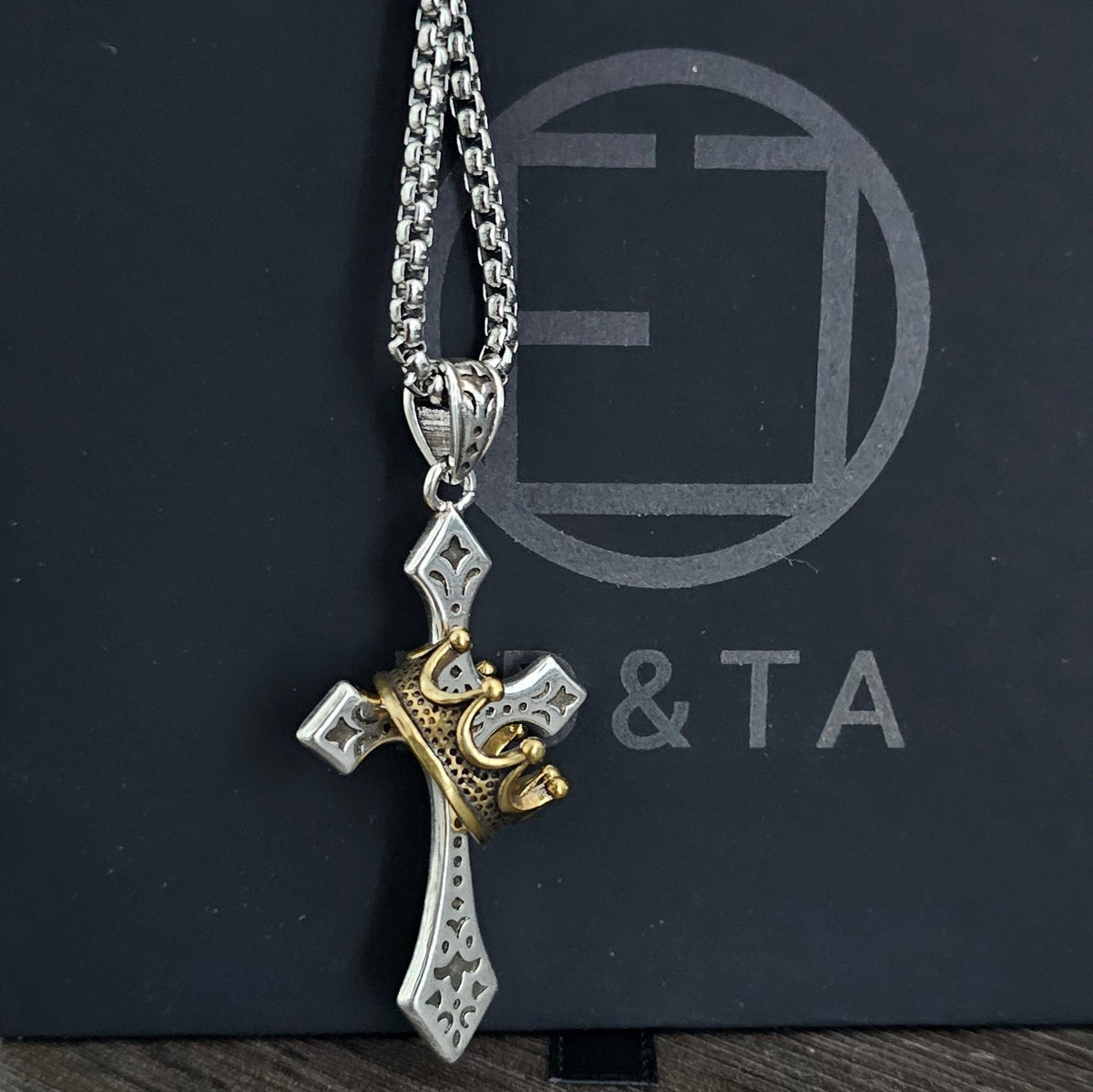 Vowryn Crowned Faith Cross Necklace