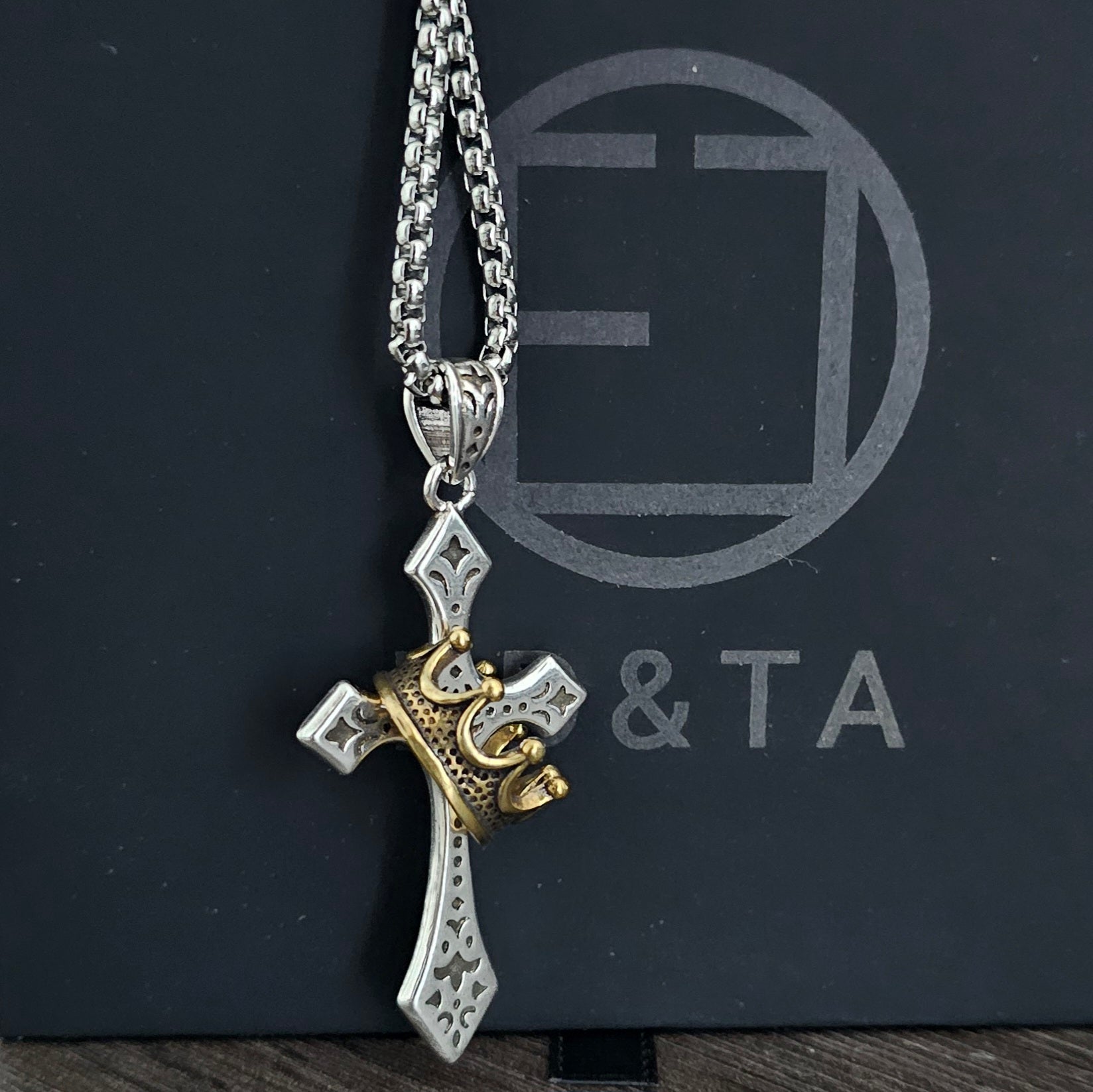 Vowryn Crowned Faith Cross Necklace
