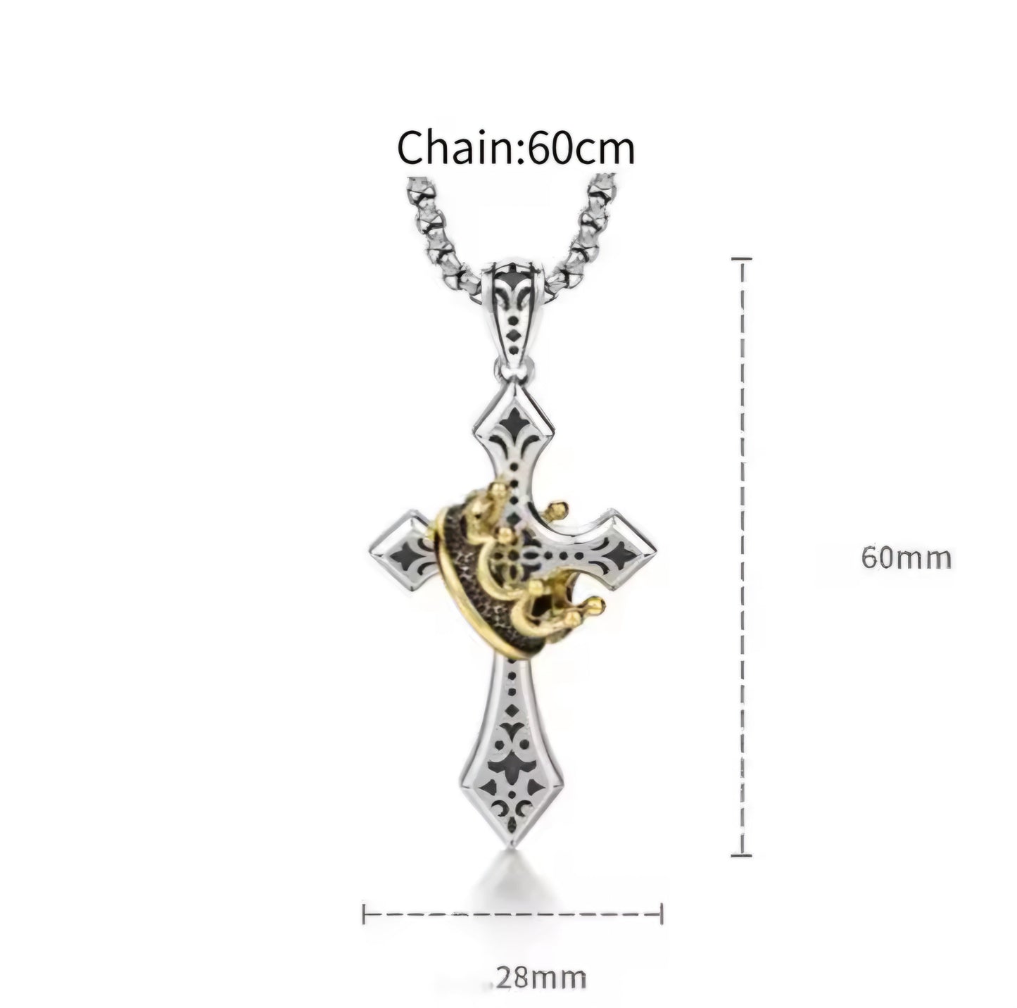 Vowryn Crowned Faith Cross Necklace